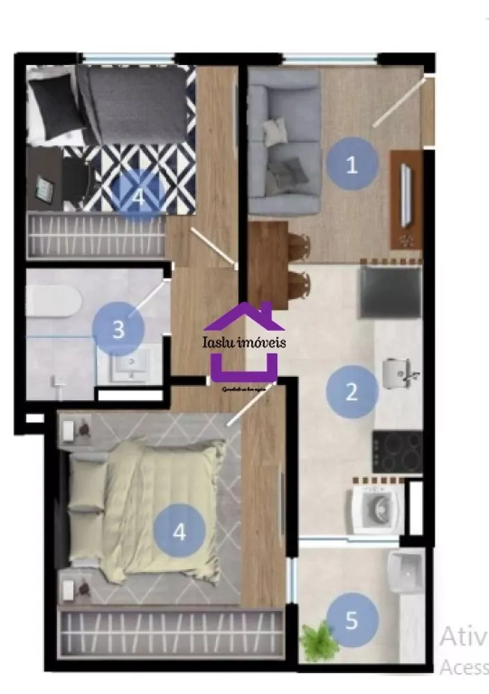 Apartamento à venda com 2 quartos, 40m² - Foto 3