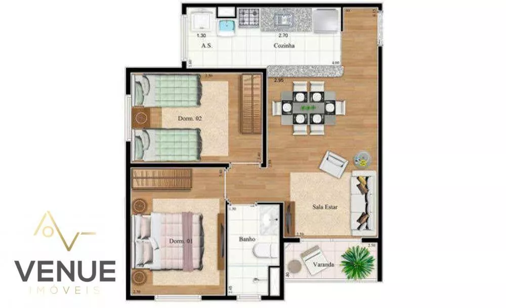 Apartamento, 2 quartos, 51 m² - Foto 6