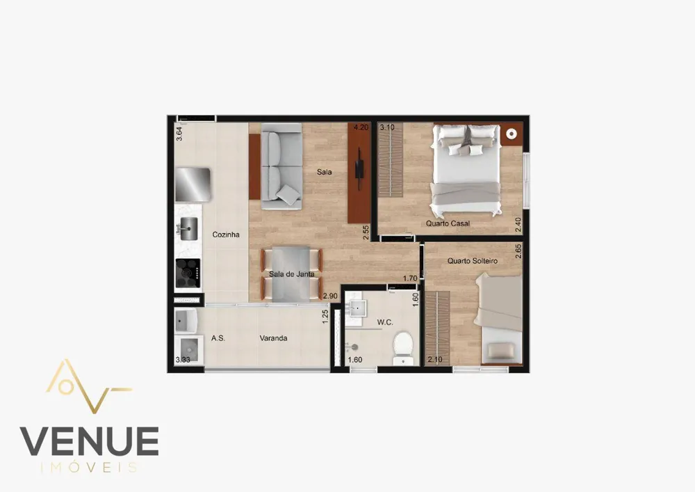 Apartamento, 2 quartos, 42 m² - Foto 5