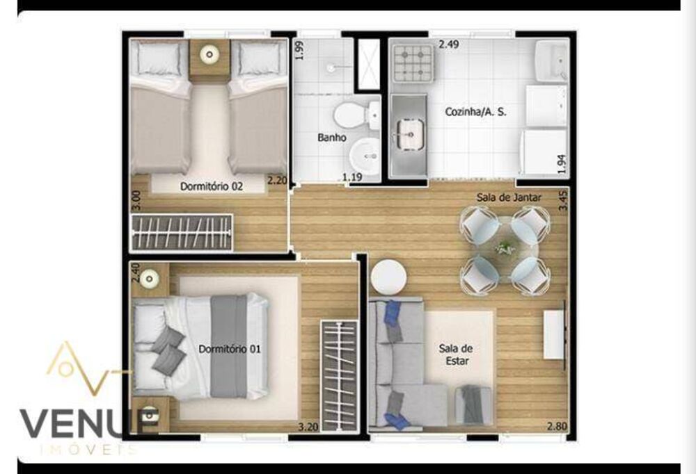Apartamento, 2 quartos, 37 m² - Foto 8