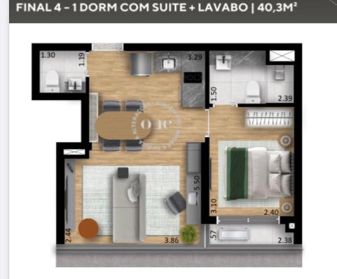 Apartamento à venda com 1 quarto, 40m² - Foto 2