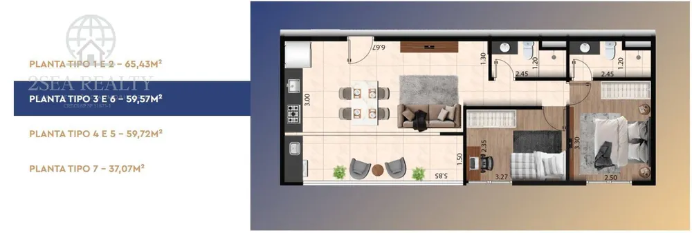 Apartamento, 2 quartos, 65 m² - Foto 3