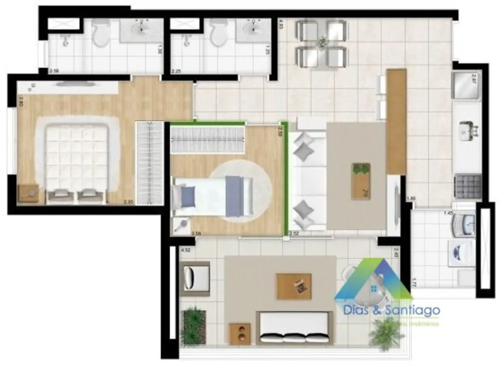 Apartamento, 2 quartos, 72 m² - Foto 2