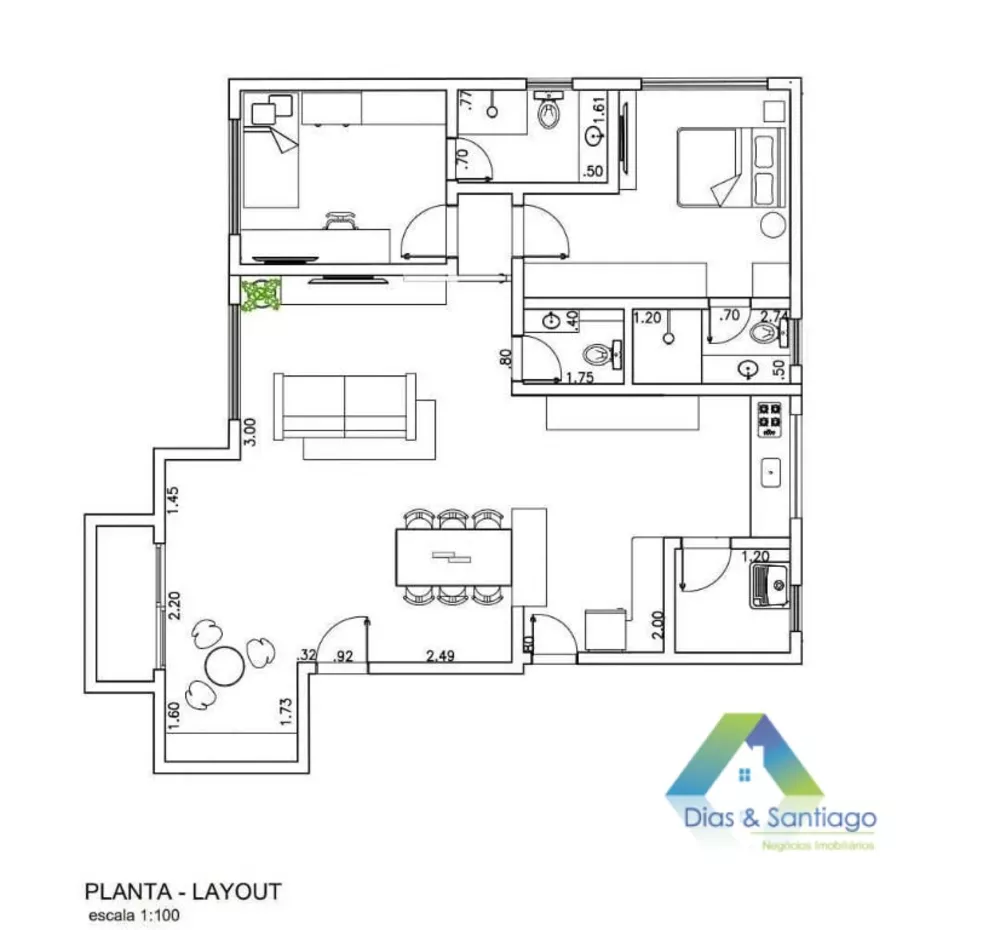 Apartamento à venda com 2 quartos, 113m² - Foto 2