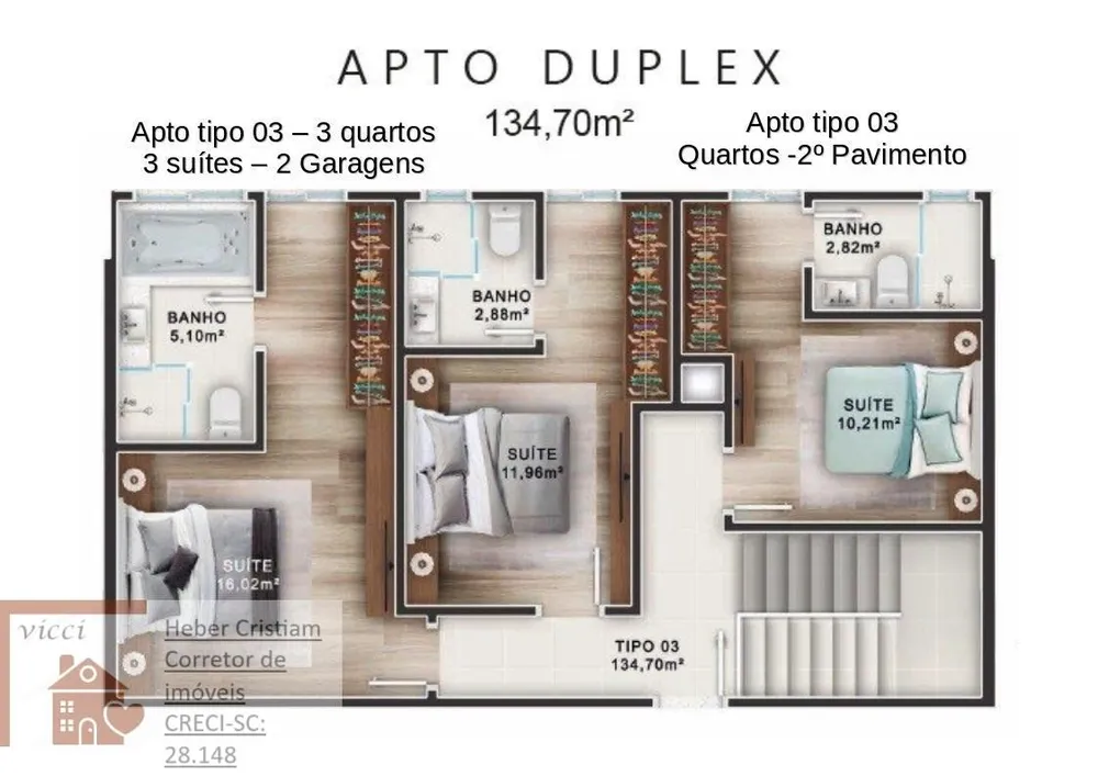 Apartamento, 2 quartos, 77 m² - Foto 2