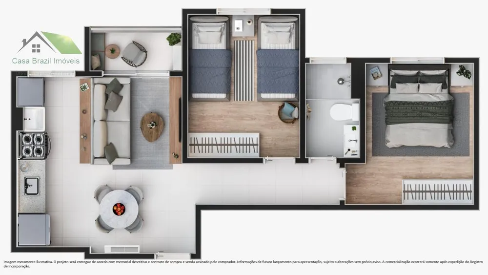 Apartamento, 2 quartos, 44 m² - Foto 3