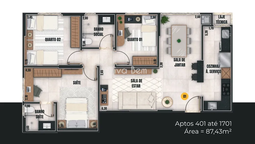 Apartamento, 3 quartos, 100 m² - Foto 10