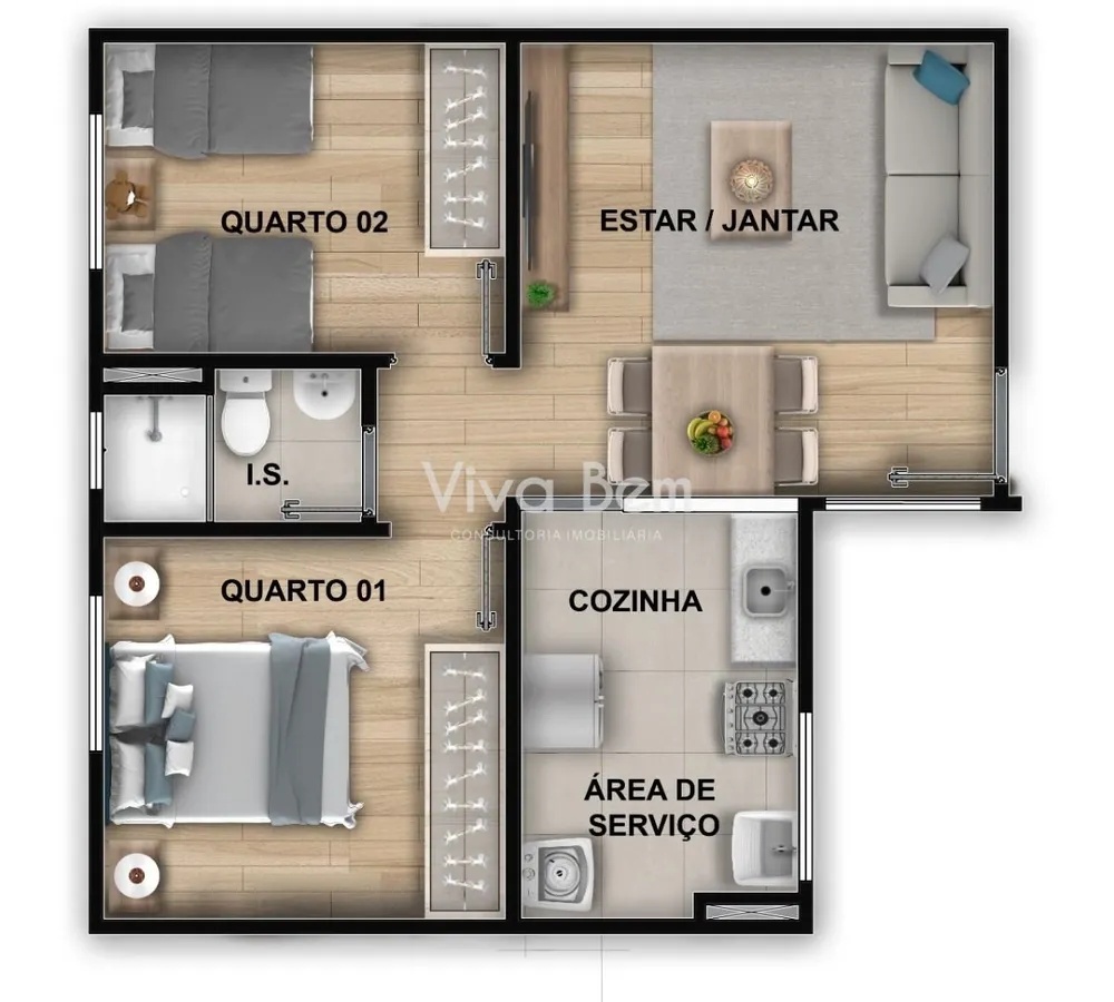 Apartamento, 2 quartos, 7500 m² - Foto 19