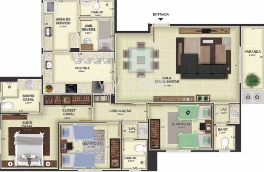 Apartamento, 3 quartos, 125 m² - Foto 4