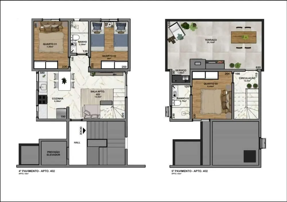 Apartamento, 2 quartos, 43 m² - Foto 9