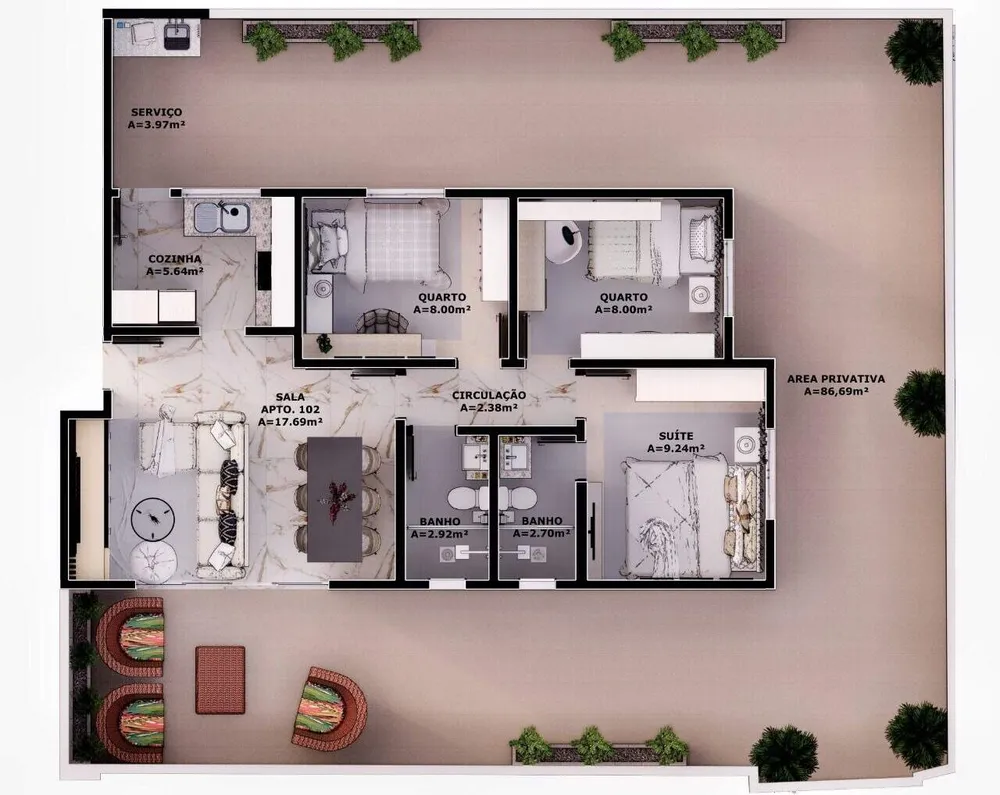 Apartamento, 3 quartos, 78 m² - Foto 12