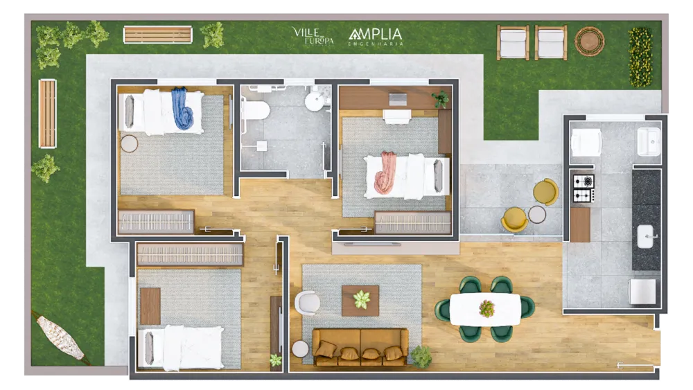 Apartamento, 3 quartos, 70 m² - Foto 1