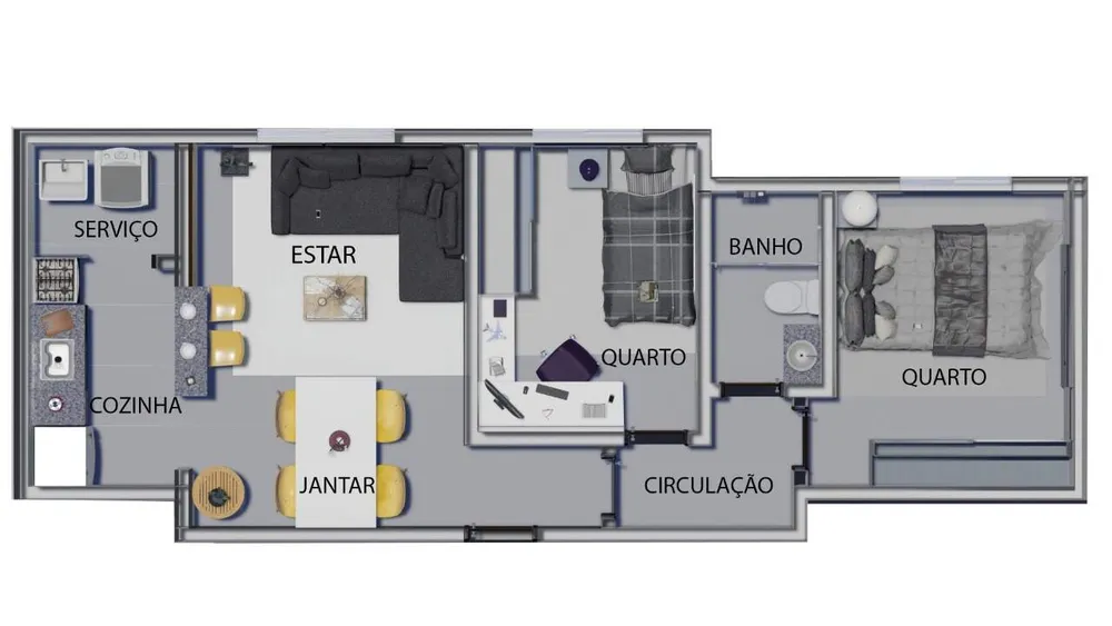 Apartamento, 2 quartos, 47 m² - Foto 1