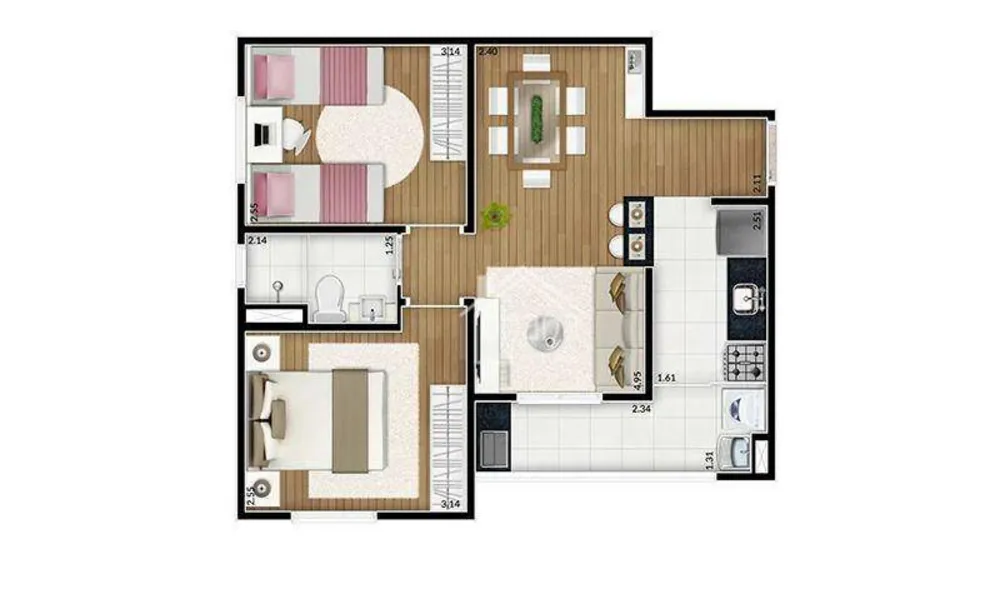 Apartamento, 2 quartos, 49 m² - Foto 7