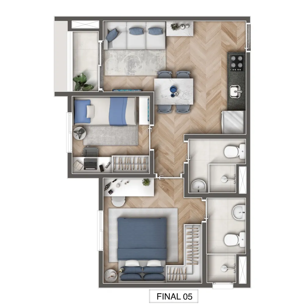 Apartamento, 2 quartos, 49 m² - Foto 2