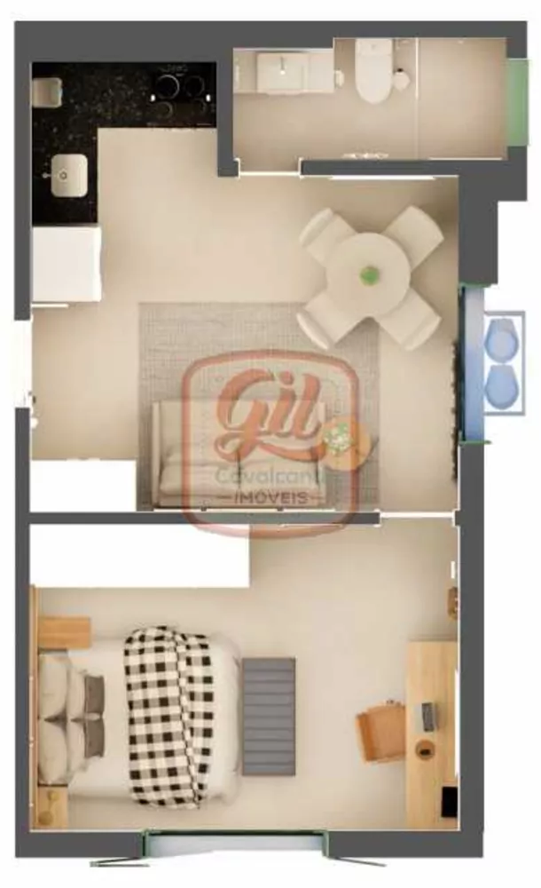 Apartamento, 1 quarto, 35 m² - Foto 1