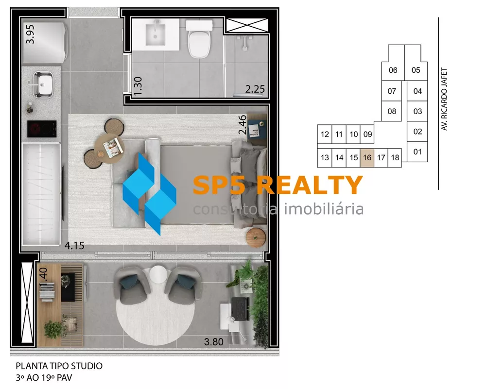 Apartamento, 1 quarto, 40 m² - Foto 1
