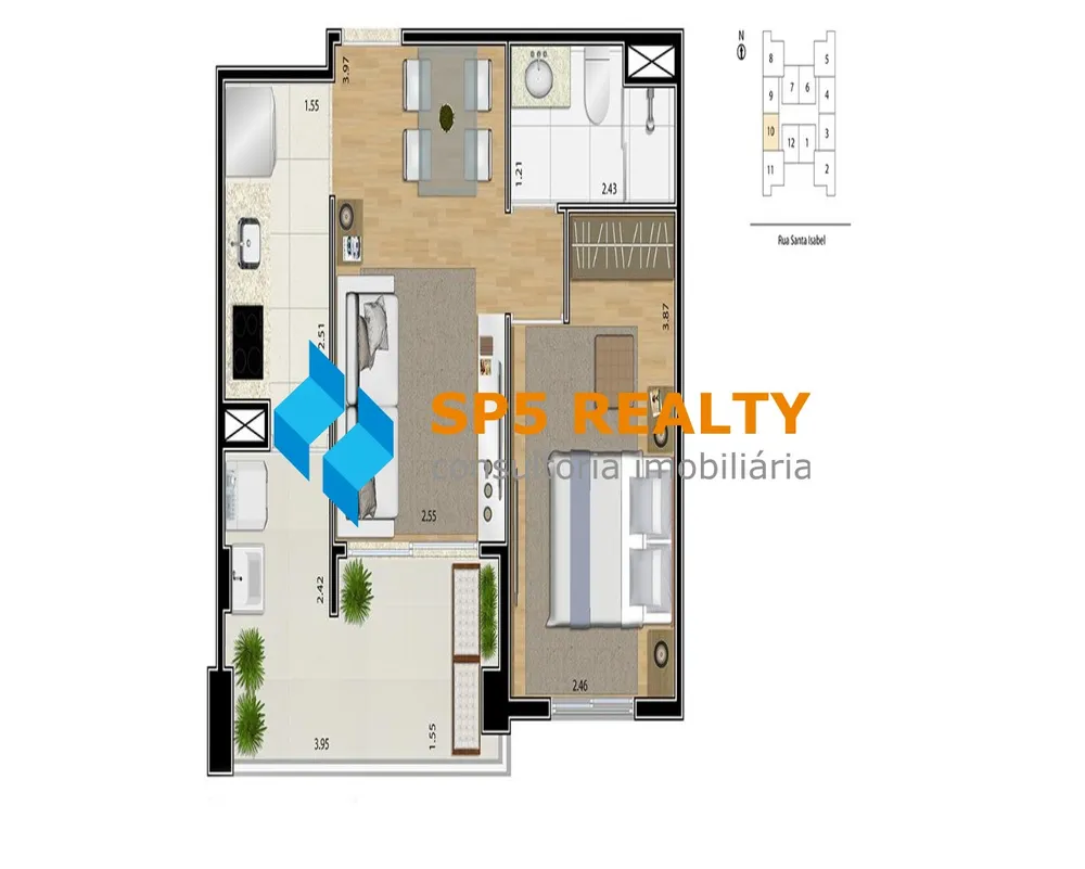 Apartamento, 1 quarto, 40 m² - Foto 10