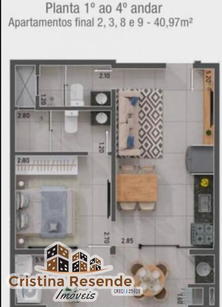 Apartamento, 1 quarto, 40 m² - Foto 2