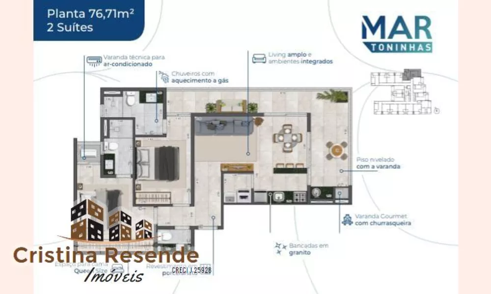 Apartamento à venda com 1 quarto, 36m² - Foto 12