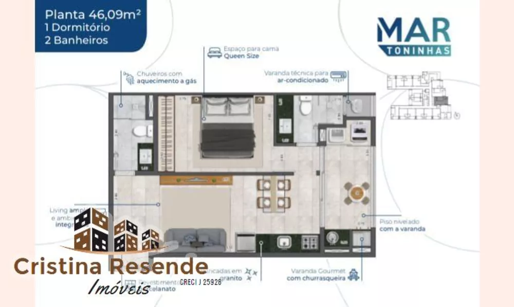 Apartamento à venda com 1 quarto, 36m² - Foto 14