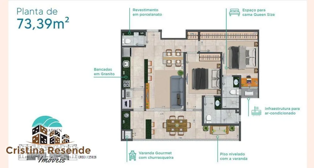 Apartamento, 2 quartos, 73 m² - Foto 10