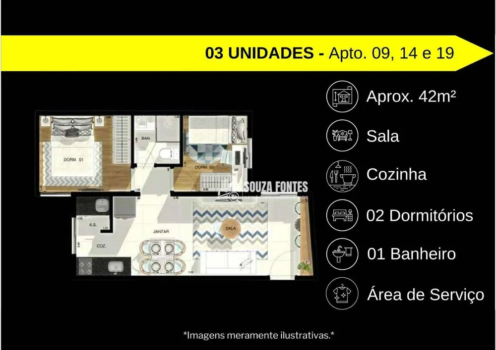 Apartamento, 2 quartos, 50 m² - Foto 1