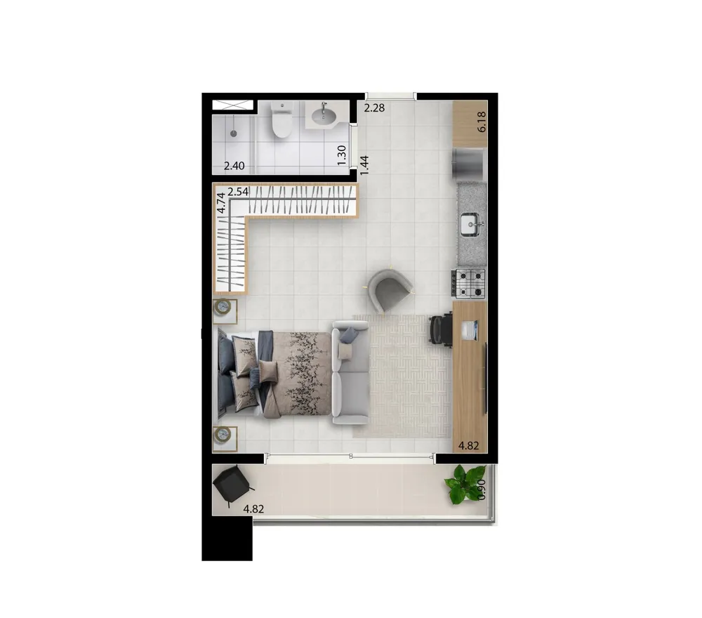 Apartamento, 1 quarto, 39 m² - Foto 4