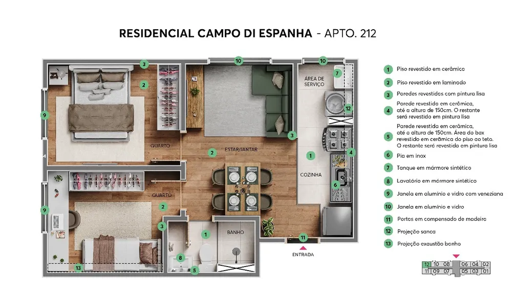 Apartamento, 2 quartos, 36 m² - Foto 2