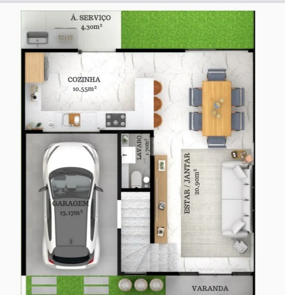 Casa, 3 quartos - Foto 1