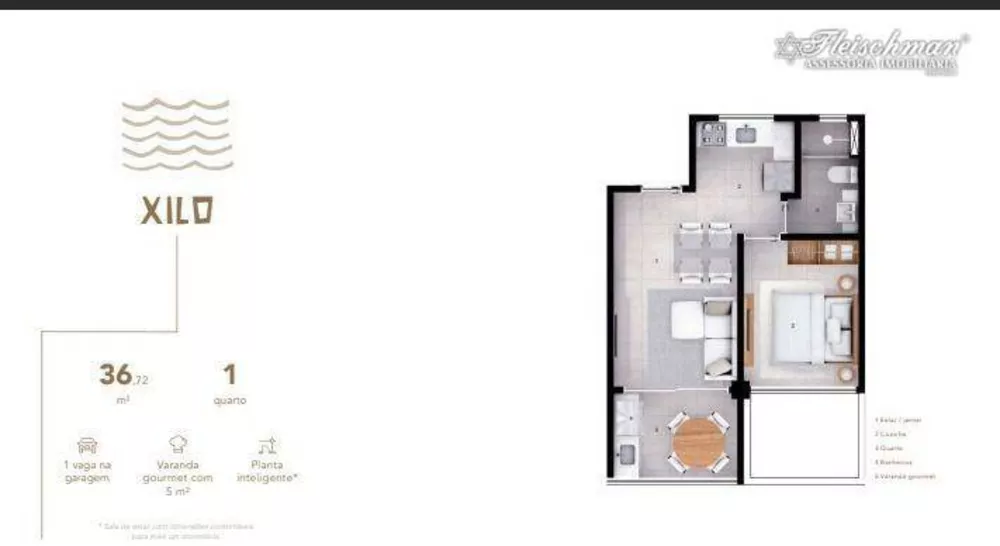 Apartamento, 1 quarto, 36 m² - Foto 3