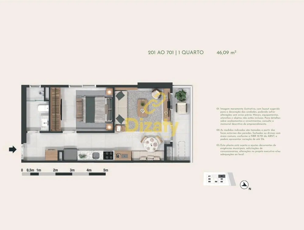 Apartamento, 1 quarto, 34 m² - Foto 7