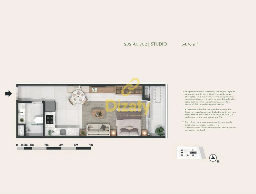 Apartamento, 1 quarto, 34 m² - Foto 35