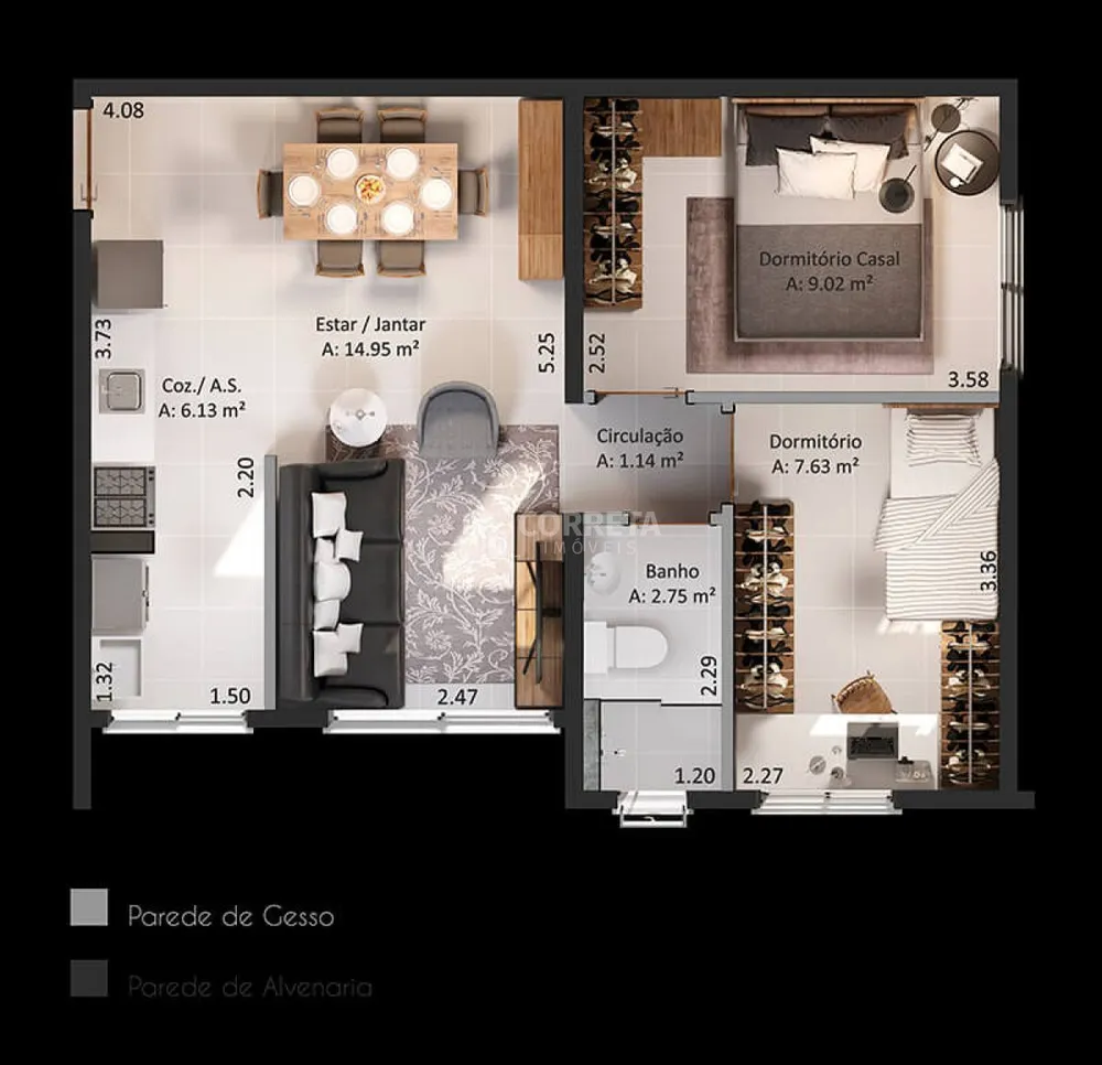 Apartamento, 2 quartos, 49 m² - Foto 7