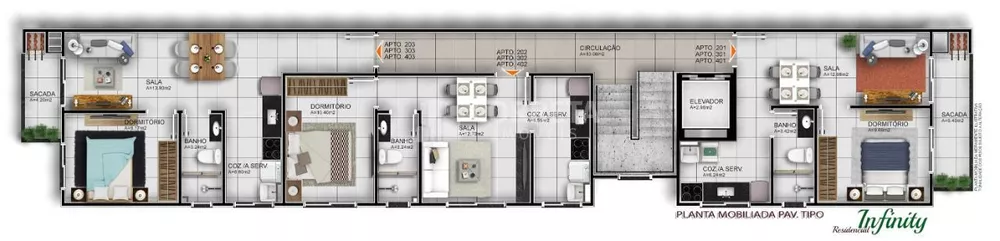 Apartamento, 1 quarto, 43 m² - Foto 3