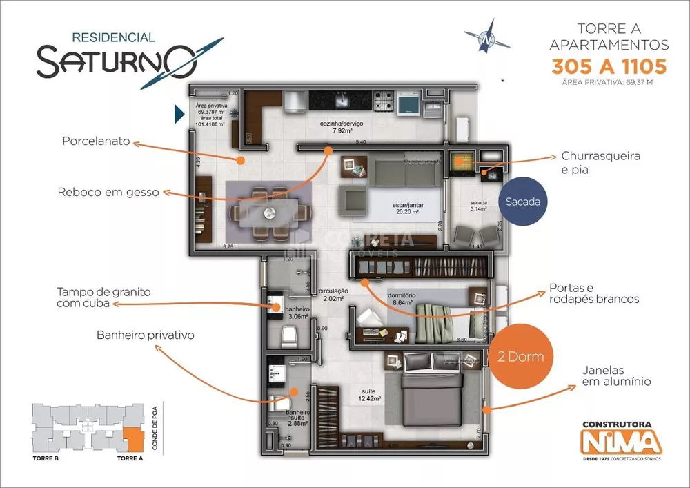 Apartamento, 1 quarto, 48 m² - Foto 8