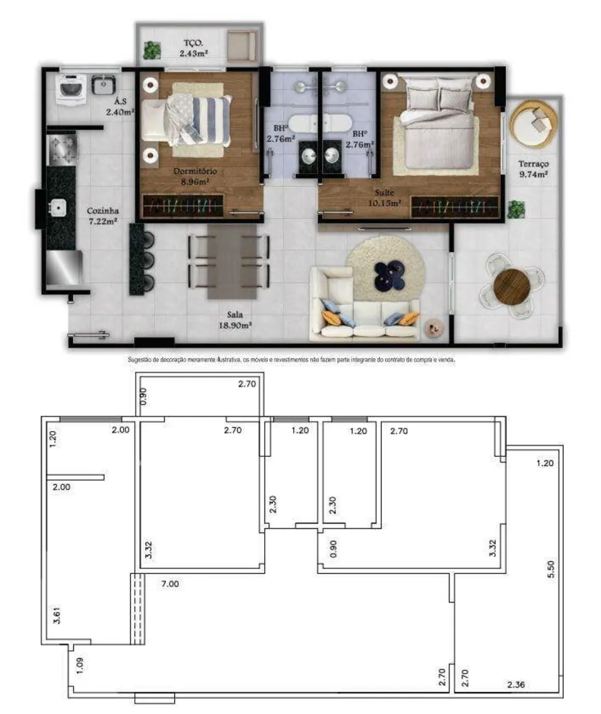 Apartamento, 2 quartos, 76 m² - Foto 2
