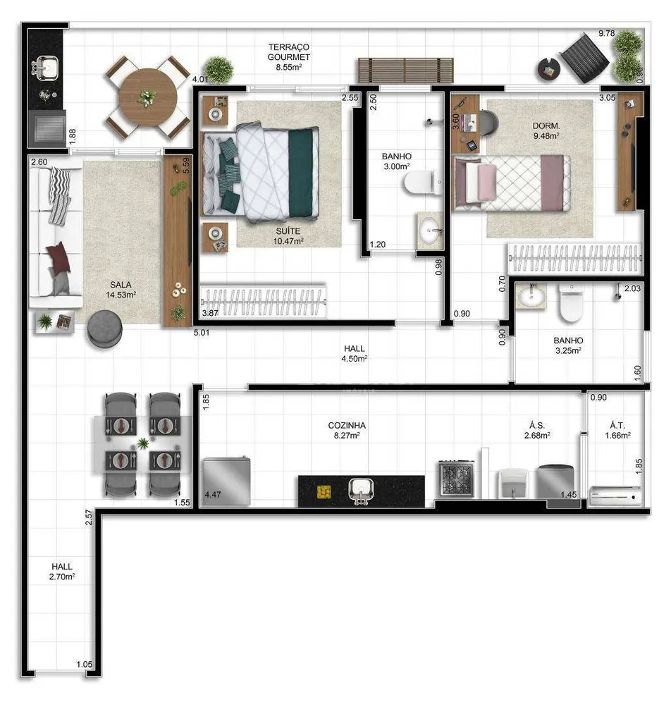 Apartamento, 2 quartos, 81 m² - Foto 2