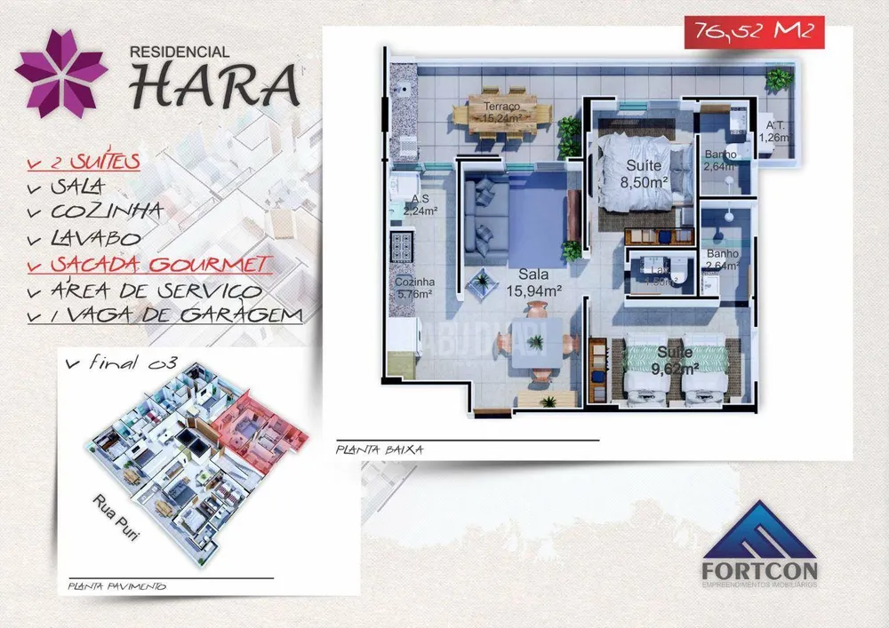Apartamento, 2 quartos, 76 m² - Foto 2