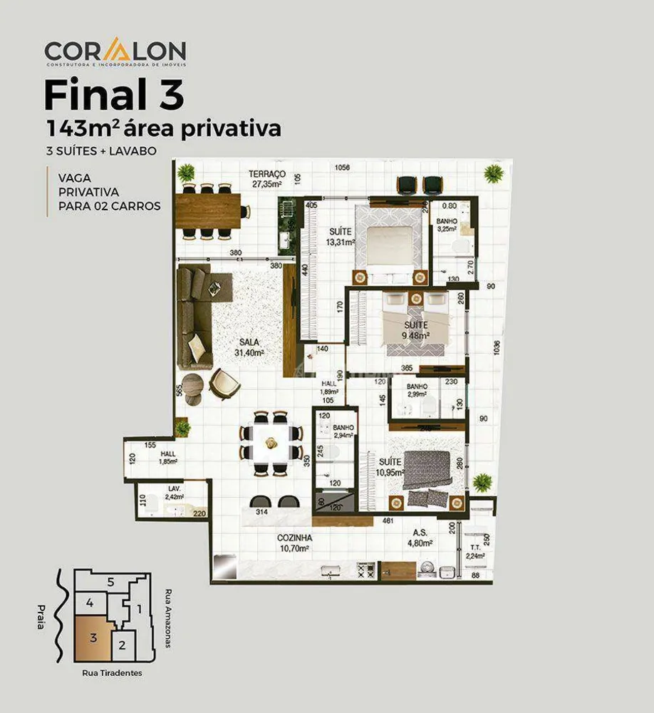 Apartamento, 3 quartos, 143 m² - Foto 2