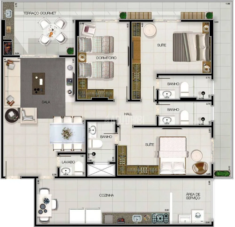 Apartamento, 3 quartos, 134 m² - Foto 2