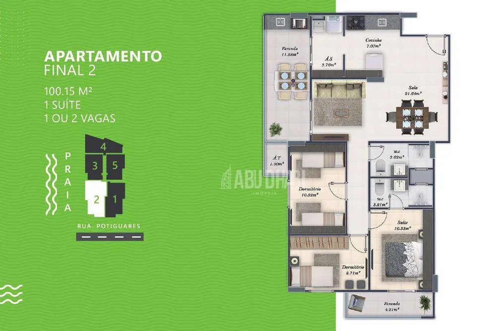 Apartamento, 3 quartos, 100 m² - Foto 2