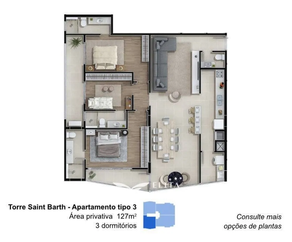 Apartamento, 3 quartos, 127 m² - Foto 12