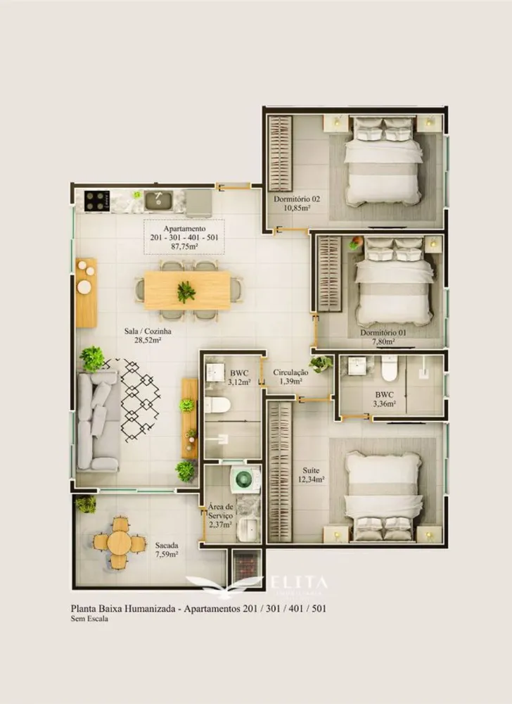 Apartamento, 1 quarto, 82 m² - Foto 8
