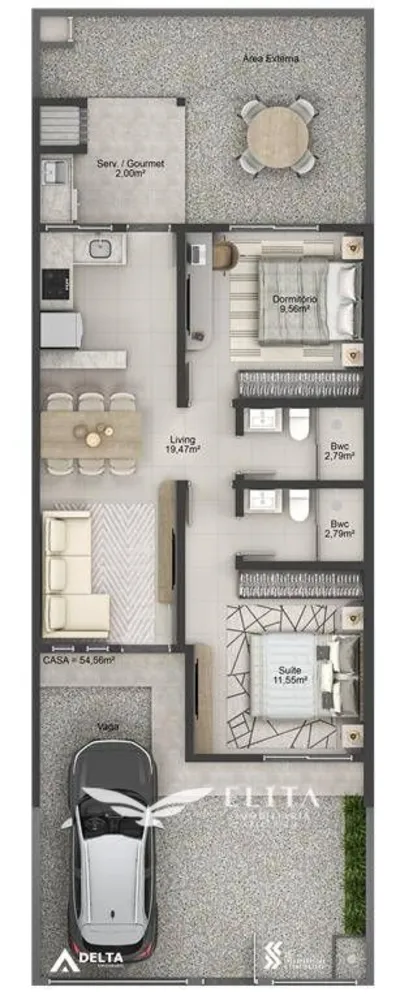 Casa, 2 quartos, 55 m² - Foto 6