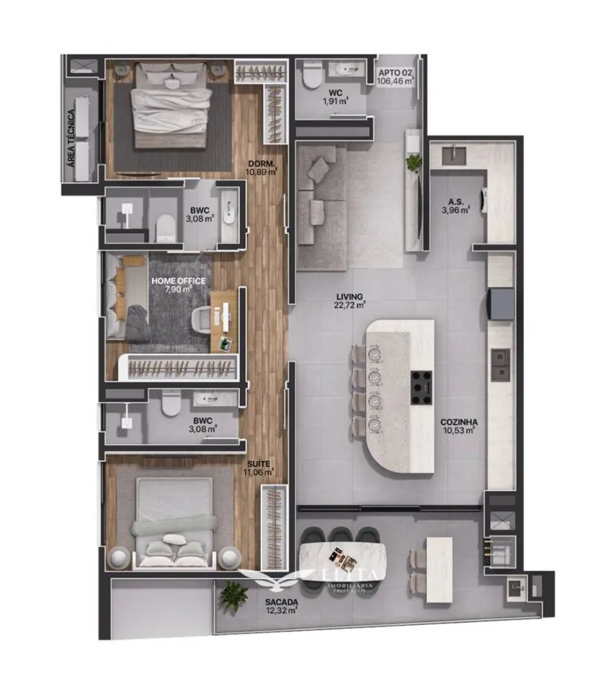 Apartamento, 2 quartos, 60 m² - Foto 11