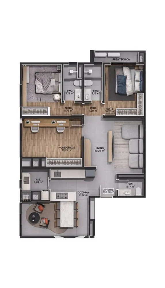 Apartamento, 2 quartos, 60 m² - Foto 6