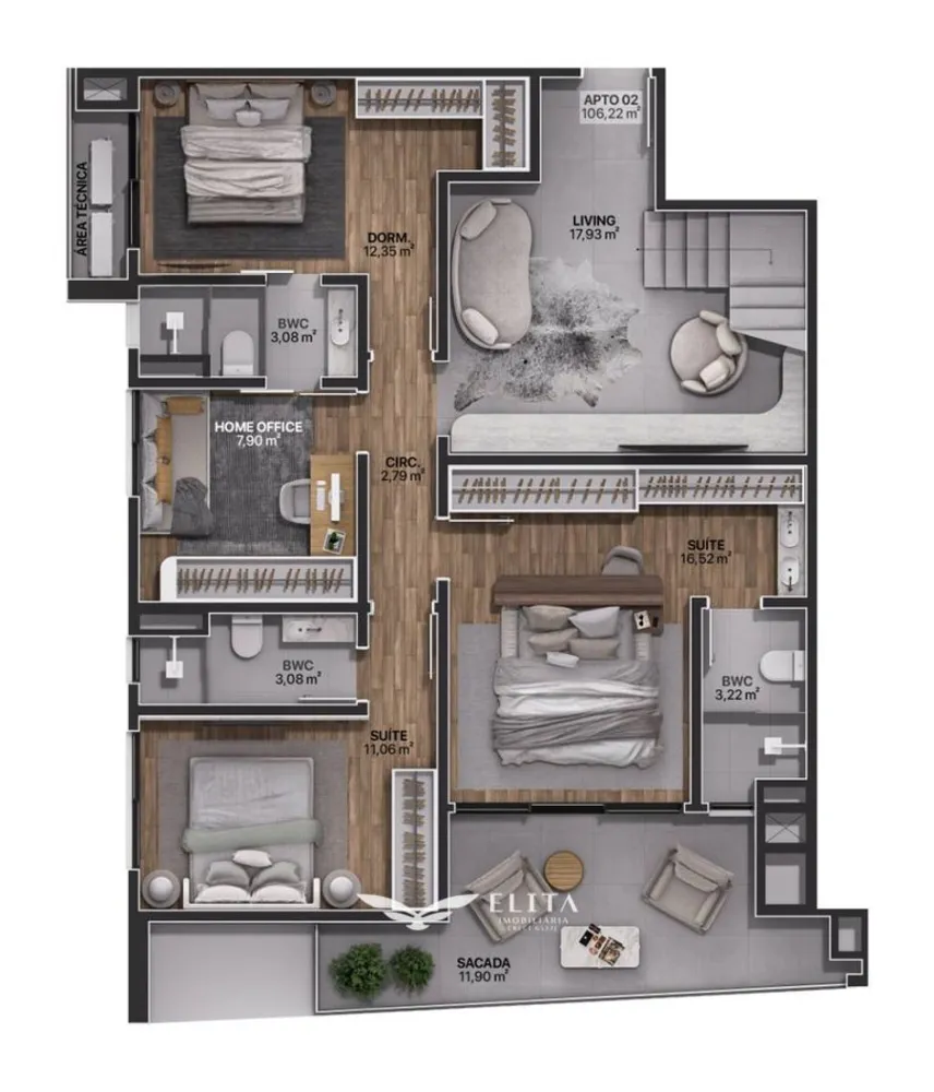 Apartamento, 2 quartos, 60 m² - Foto 8