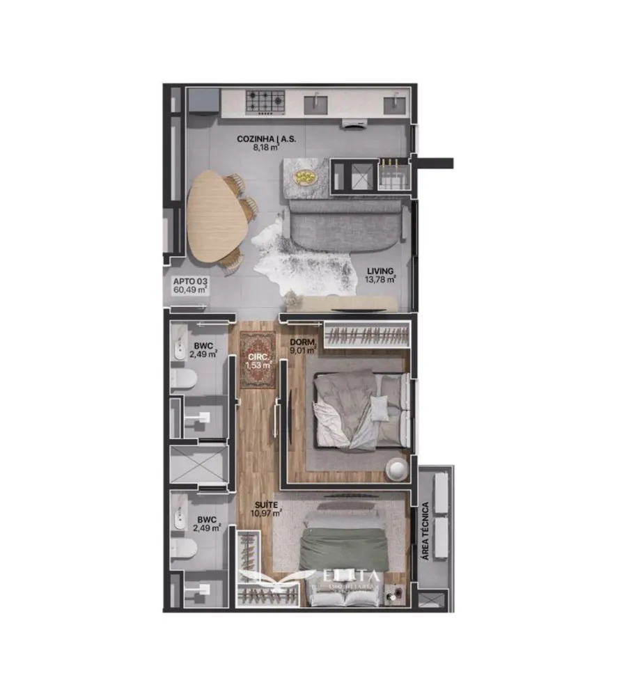 Apartamento, 2 quartos, 60 m² - Foto 12