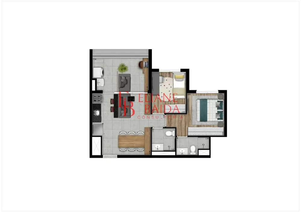 Apartamento, 2 quartos, 57 m² - Foto 2